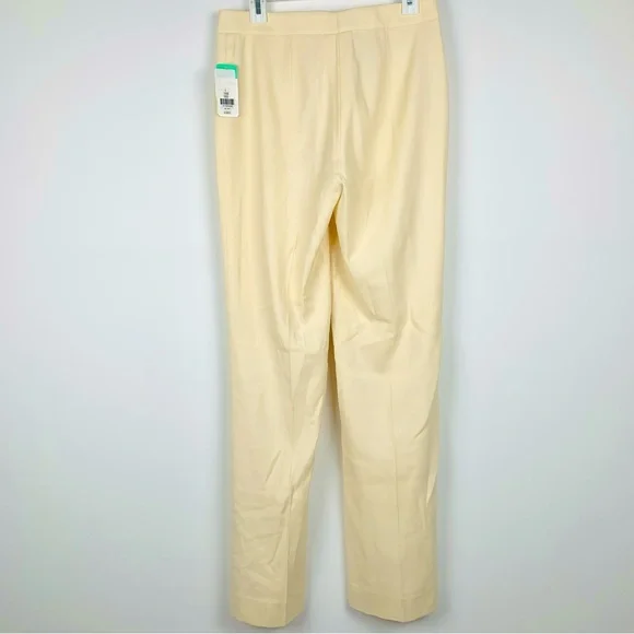 $365 Carlisle New York Creme Beige 100% Wool Luxury Dress Pants Women's Size 6 - Picture 5 of 13